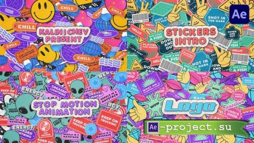 Videohive - Stickers Abstract Logo Intro - 48660820 - Project for After Effects