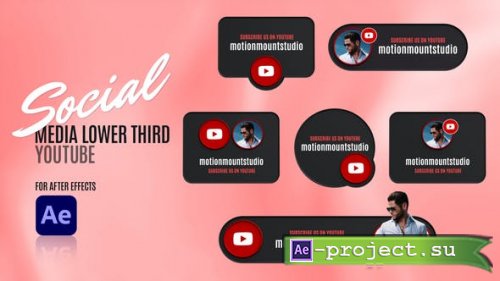 Videohive - Social Media Lower Thirds - Youtube - 48665980 - Project for After Effects