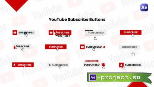 Videohive - Youtube Subscribe Buttons - 48761632 - Project for After Effects