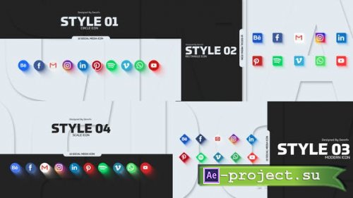 Videohive - Social Media Icon Pack - 48857550 - Project for After Effects