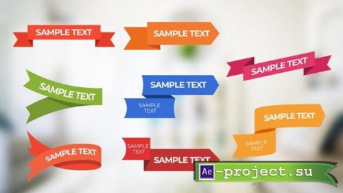 Videohive - Colored ribbons with text - 48917581 - Project for After Effects
