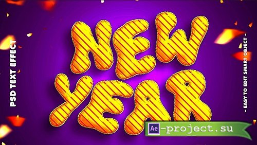 New Year 2024 Balloon Text effect Layer Style - 5J3Y4F5