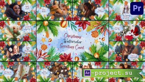 Videohive - Christmas Watercolor Greeting Card for Premiere Pro - 48936166