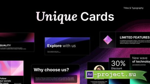 Videohive - Unique Typography Cards - 48991733 - Project for After Effects