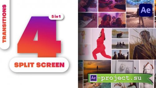 Videohive - Multiscreen Transitions - 4 Split Screen - Vol. 07 - 49000431 - Project for After Effects