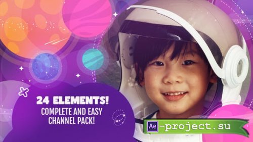 Videohive - Kids Tv Streaming And Youtube Channel Pack Space Themed - 49000302 - Project for After Effects