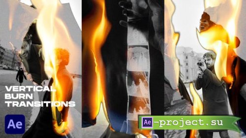 Videohive - Vertical Burn Transitions for After Effects | TikTok, Shorts, Reels - 49070608 - Project for After Effects