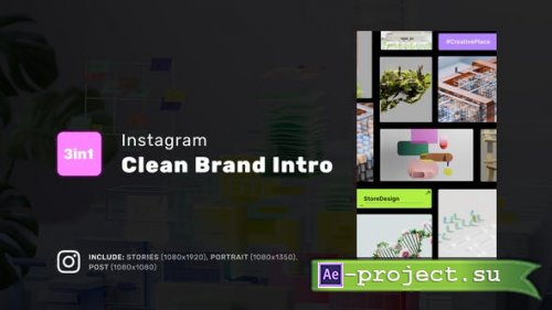 Videohive - Clean Brand Intro - Instagram Stories, Portrait, Square - 49125894 - Project for After Effects