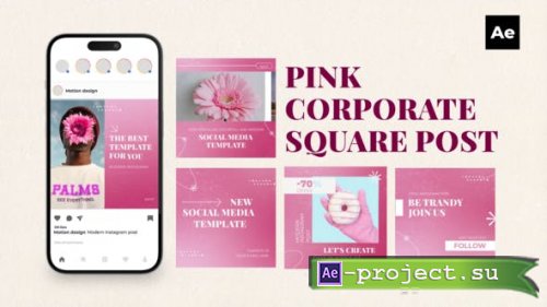 Videohive - Pink Corporate Square Post - 49160130 - Project for After Effects