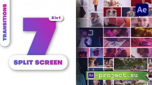 Videohive - Multiscreen Transitions - 7 Split Screen - 49170911 - Project for After Effects
