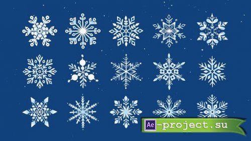 Videohive - Snowflake Icon Animations - 49197267 - Project for After Effects