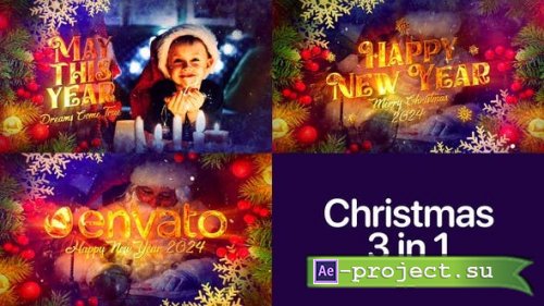 Videohive - Christmas and New Year 3 in 1 | Titles and Logo Opener - 49237303 - Project for After Effects