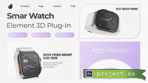Videohive - Smart Watch App Mocup 3D - 49268760 - Project for After Effects