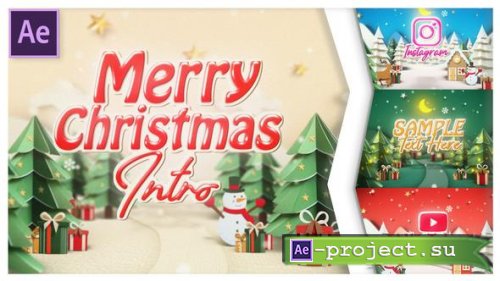 Videohive - Merry Christmas Popup Papercut intro - 49264788 - Project for After Effects