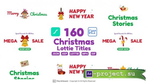 Videohive - 160 Christmas Sale&Greeting Badges - 49280257 - Project for After Effects