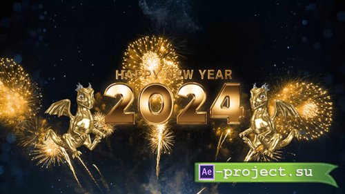 Happy New Year 2024 of the Dragon 4k Resolution (Footage)
