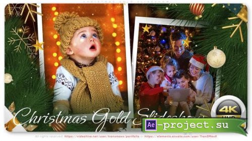 Videohive - Christmas Gold Slideshow - 49309283 - Project for After Effects