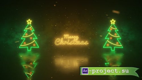 Videohive - Christmas Neon Lights Wishes - 49330817 - Project for After Effects