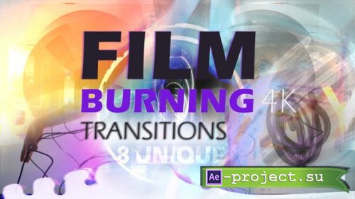 Videohive - Film Burning Transitions 4K - 49416398 - Project for After Effects