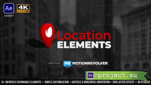 Videohive - Map Pin Location Elements - 49656100 - Project for After Effects
