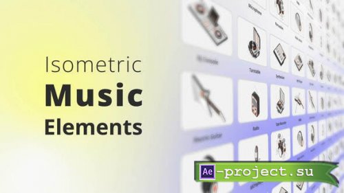 Videohive - Isometric Music Elements - 49626565 - Project for After Effects