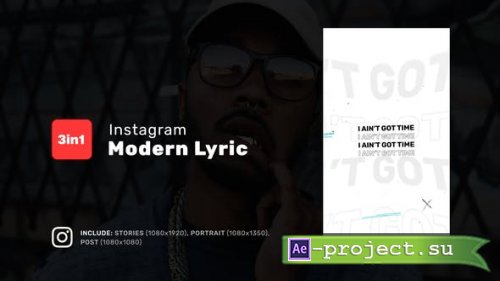 Videohive - Modern Lyric - Instagram Stories, Portrait, Square - 49617470 - Project for After Effects