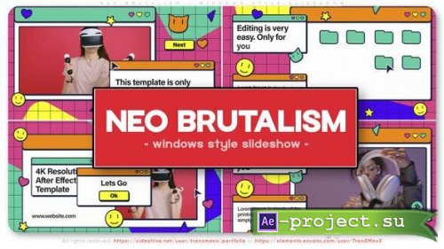 Videohive - Neo Brutalism - Windows Style Slideshow - 49749774 - Project for After Effects
