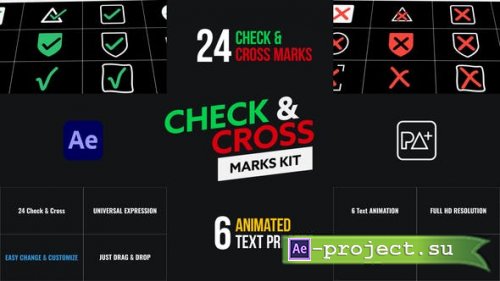 Videohive - Check & Cross Marks Kit For After Effects - 49780128 - Project for After Effects