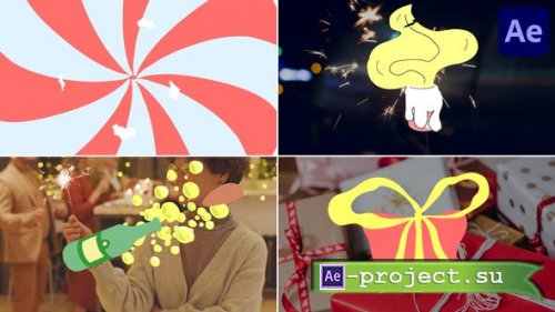 Videohive - Cartoon Christmas Stuff Seamless Transitions for After Effects - 49760136 - Project for After Effects