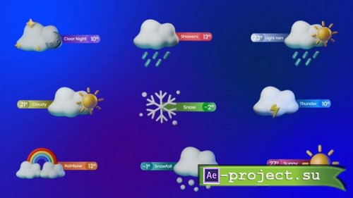 Videohive - Weather 3D Titles Pack - 49826167 - Project for After Effects