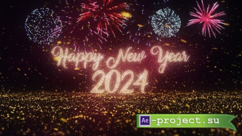 Videohive - Happy New Year 2024 With Fireworks 2 - 35291869 - Motion Graphics