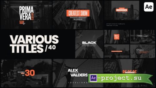 Videohive - Various Titles 40 - 49868682 - Project for After Effects