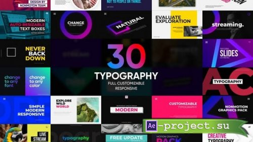 Videohive - 30 Modern Typography | After Effects | Responsive Design - 49885746 - Project for After Effects