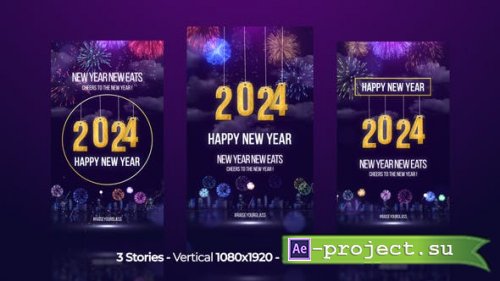 Videohive - Happy New Year Wishes 2024 Instagram Stories - 49906155 - Project for After Effects
