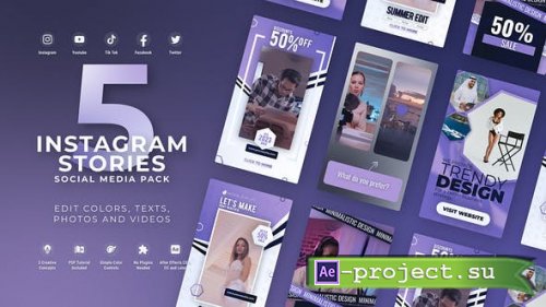 Videohive - Vertical Istagram Reel Violet - 49925204 - Project for After Effects