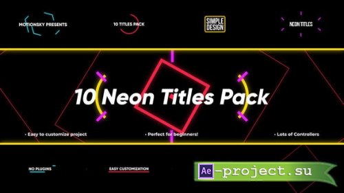 Videohive - 10 Neon Titles Pack | After Effects - 49970892 - Project for After Effects