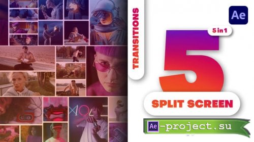 Videohive - Multiscreen Transitions - 5 Split Screen - Vol. 02 - 50141968 - Project for After Effects