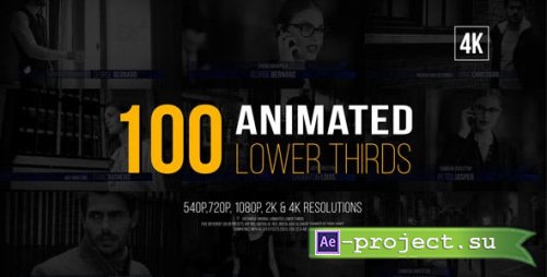 Videohive - 100 Animated Lower Thirds - 20477107 - Project for After Effects