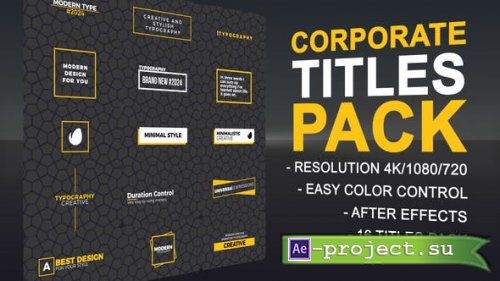 Videohive - Corprate Clean Titles Pack - 50195067 - Project for After Effects