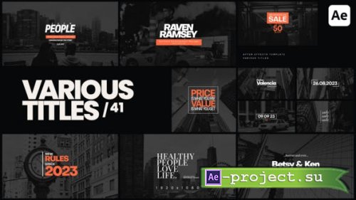 Videohive - Various Titles 41 - 50188555 - Project for After Effects