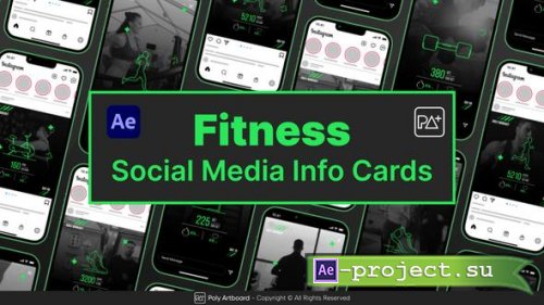 Videohive - Fitness Social Media Info Cards For After Effects - 50360068 - Project for After Effects