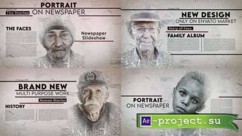 Videohive - Portrait on Newspaper - 50416035 - Project for After Effects