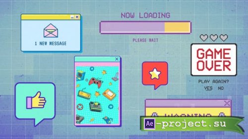 Videohive - 8bit Computer Windows Retro Pixel Interface Part 2 - 50039360 - Project for After Effects
