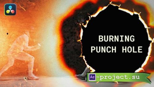 Videohive - Burning Punch Hole Transitions | DaVinci Resolve - 50254475 - DaVinci Resolve Templates