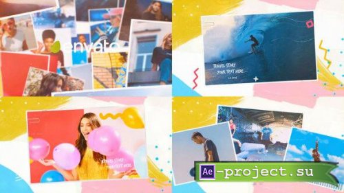 Videohive - 4K Color Travel Photo Frames Slideshow 2 - 26002551 - Project for After Effects