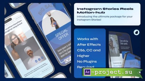 Videohive - Instagram Reel - Vertical Blue - 50483350 - Project for After Effects