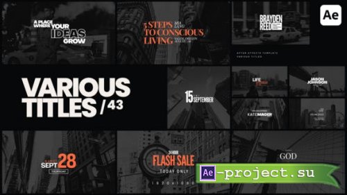 Videohive - Various Titles 43 - 50588405 - Project for After Effects