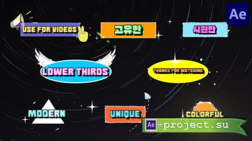 Videohive - Colorful Stickers Lower Thirds for After Effects - 50607333 - Project for After Effects