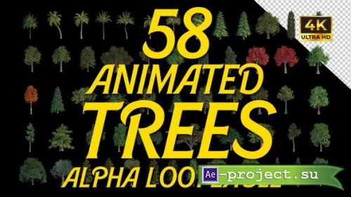 Videohive - 58 Animated Trees Alpha Loop Pack 4K - 50596426- Motion Graphics