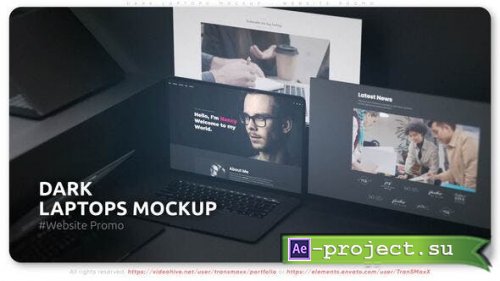 Videohive - Dark Laptops Mockup - Website Promo - 50872356 - Project for After Effects